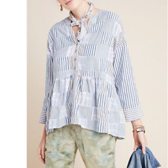 Maeve The Zoe Swing Patchwork Blouse in Patchwork - Picture 1 of 8